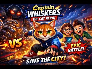 Captain Whiskers – The Cat Hero Who Saved the City! 🐱⚡