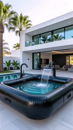 Unbelievable DIY! 😱 Giant Red Inflatable Kitchen Sink Pool | Futuristic Backyard Creation 🌊