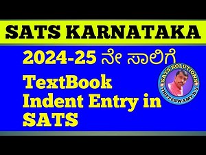 TEXT BOOK INDENT FOR 2024-25 IN SATS KARNATAKA WITH COMPLETE DETAILS