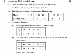 Attempt any TWO of the following : 12 (a) Solve the following e... | Filo