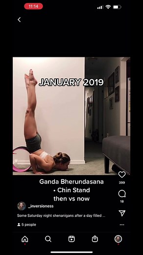 Chin stand progression - something I always revisit here and there but never really a main focus #gandabherundasana