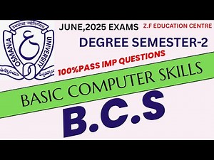 BASIC COMPUTER SKILLS||BCS|| DEGREE SEMESTER-2|| 100%PASS 😮IMPORTANT QUESTIONS JUNE,2025 EXAMS OU👆