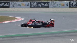 "I just got a bit carried away on the ol' throttle!" 😂 After qualifying second, Jack Miller saw his Q2 ended early by this huge highside! 😲 #CatalanGP 🏁 | MotoGP