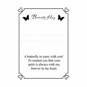 Butterfly Hug - Printable Pocket Hug Card Instant Digital Download Card Pocket Hug Card - Print and Cut - Etsy