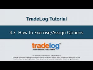 Tutorial 4.3 How to Exercise/Assign Options