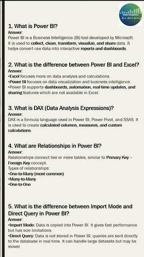 Power BI questions for fresher #powerbi #youtubeshorts #datascience