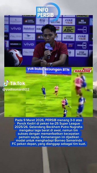 Etam : Kemenangan melawan persik dijadikan modal menghadapi Borneo 🔥 #semangat #Persib #bandungfootball #beckamputra💙 @TikTok Promosi Indonesia