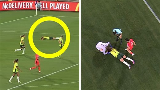 Matildas star knocked down in 'concerning' scene