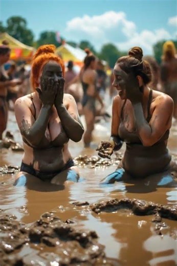 Girls Covered in Mud 😅 | Mud Bog Festival Fun