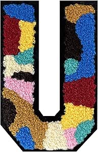 Chenille Letter Patches 4.5 Inch Camouflage & Multi-Color Iron On Letters for Clothing, Letterman Jackets, Backpacks, Varsity Style, Alphabet Patches for DIY Apparel Decor