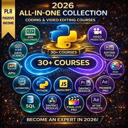 2026 2026 AI Digital Marketing Video Course Bundle | ALL Programming Course Bundle   Photoshop Tutorials | Passive Income Strategy - Etsy