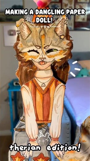 Making a therian paper doll! 🍂✨ #therian #therianthropy #theriangear #quadrobics #furry #craft #fyp