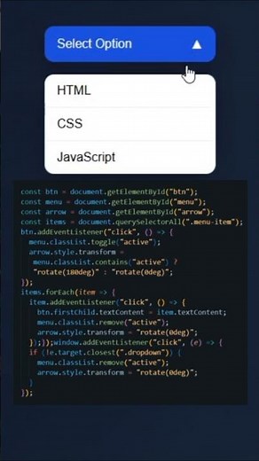 Amazing Clickable Drop-down using HTML CSS & JavaScript