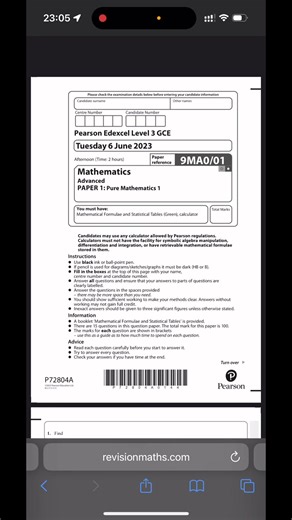 Predictions for A Level Maths Paper 2