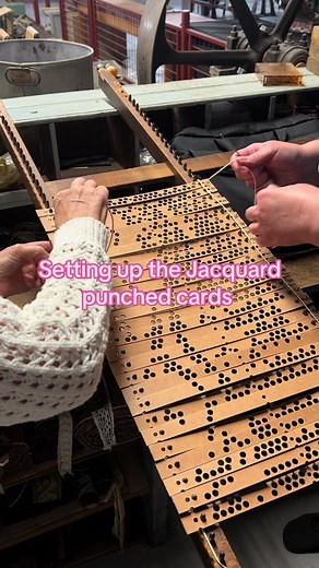 Setting up Jacquard Punched Cards for Lace Making Machine