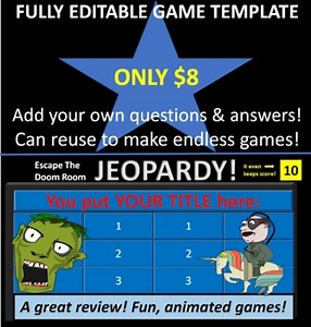 Escape The Room Jeopardy FULLY EDITABLE PowerPoint Game TEMPLATE!