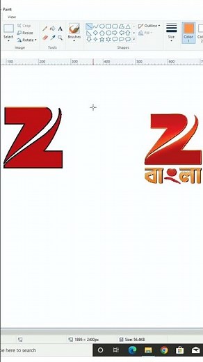 How to draw Zee Bangla logo in ms paint #zeebangla #logo #mspaint #shorts