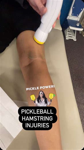 @softwave_trt can speed up yelling in recovery for those pesky pickle ball hamstring injuries. Whether it be tendinopathy or tendinitis pain in the hamstring and back of the knee and slow you down on the #pickleball court. A quick six minute treatment that’s non-invasive and requires no medication can be an amazing option to keep you in the fun. | Total Therapy Solutions: Physical Therapy