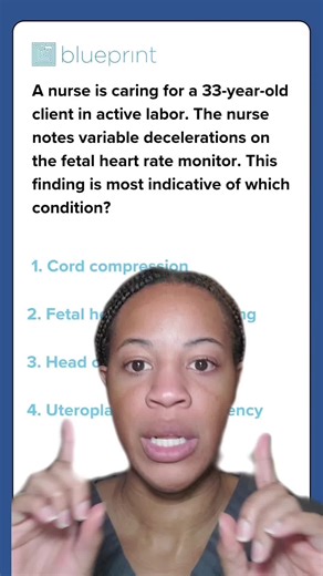 🚨 VARIABLE DECELS = CORD COMPRESSION! If you can master VEAL CHOP, you can master fetal heart tracings. OB doesn’t have to be scary it just has to make sense 😉 Tag a friend who needs this for boards! #LaborAndDelivery #NCLEX #NursingStudent #NurseLife #FutureRN