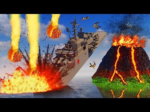 Realistic Volcano Eruption Destruction with Ragdolls 😱 Teardown