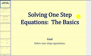 Solving One-Step Equations