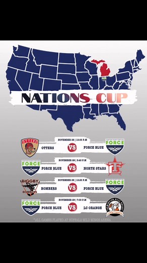 TOURNAMENT TIME! This weekend we head to Detroit for a modified Nations Cup where we’ll battle alongside other North American teams in the top 2014 Division to take down Michigan! #LETSGOFORCE | Fort Wayne Force 2014 Blue