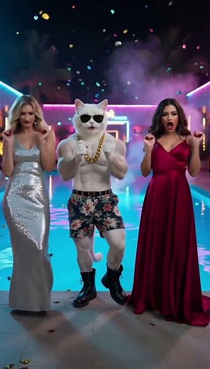 This Cat's Wild Pool Party Will Blow Your Mind!