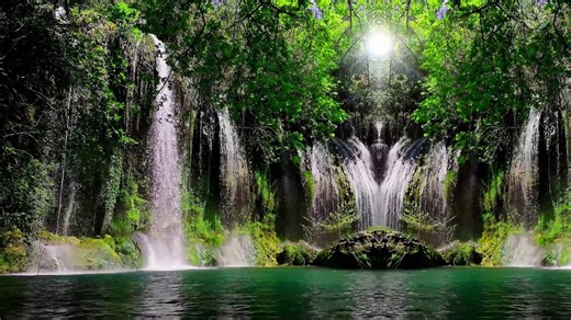 Mesmerizing Waterfalls and Turquoise River Sounds | 1 Hour Relaxing Nature Video