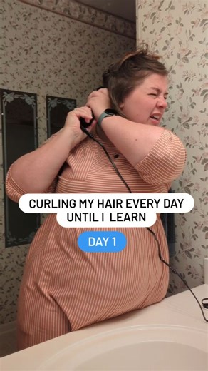 DAY 1 Of learning to curl my hair.... at age 32. I have family pictures in 10 days and I really want to have curled hair but I can't figure out how 😭. So I am going to try to curl it every single day until I get it to work. Here are my problems: My hair is thin and chronically straight. It will not hold a curl at all. You can see in the video that even right after being curled, it loses it's curl. I bought the beach waver curling iron in the hope that it would help me. I will say that having th