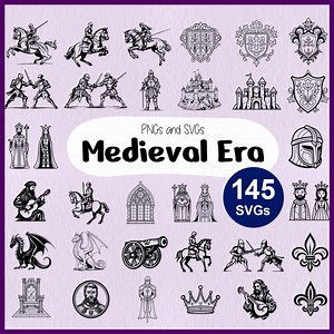 Medieval SVG: Middle Ages SVG, Medieval Knight & Castle, Fantasy History, Heraldry Sigil - Etsy