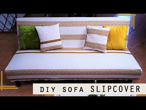 DIY | How to make a sofa bed / couch slipcover! (no pattern needed)
