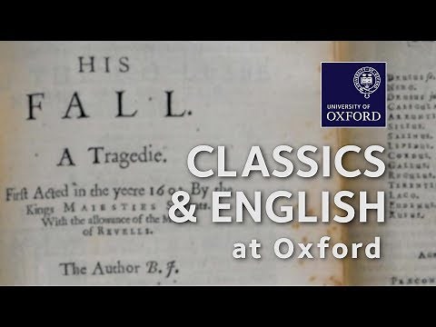 Classics and English at Oxford University