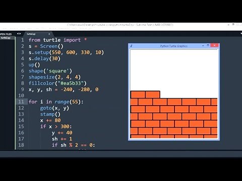Amazing Brick Wall Python Graphics Design using Turtle 🐢 #python