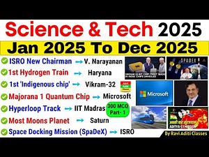 Science Current Affairs 2025 | Science Top 300 Part 1 | Science and Technology 2025 | ISRO, SPACE