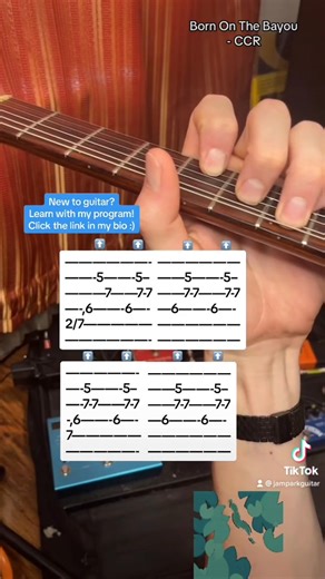 I love this riff. Born on the Bayou by CCR. #bornonthebayou #ccr #guitartabs #fyp #foryou #foryoupage | Jamparkguitar