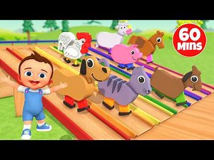 Learn Farm Animal Names, Colors & Numbers 🐄 | Wooden Puzzle Tumbling Toy Fun for Kids Educational