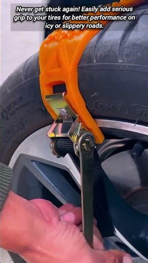 Simple traction straps install quickly on your car tires.