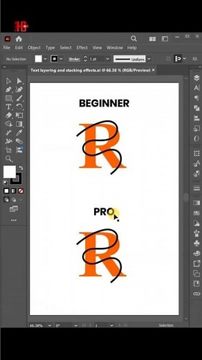 Beginner vs Pro Layering & Stacking Effect in Adobe Illustrator 🔥 #illustrator #tutorial #tips