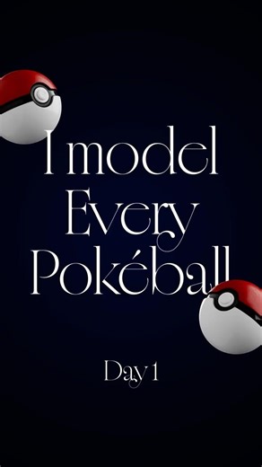 I Model EVERY Pokéball in 3D (Day 1: Classic Pokéball) #pokemon #blender #shorts