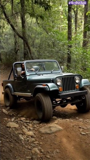 Trying to Cross the Beautiful Forest #shortsfeed #jeep #automobile