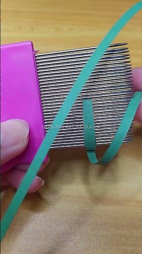 Learn the art of crafting stunning quilled leaves using just a comb! #CraftWithComb #quillingart