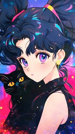 Drawing AMAZING Synthwave Sailor Moon Art Now #Shorts #SailorMoon #AnimeArt #DarkAnime