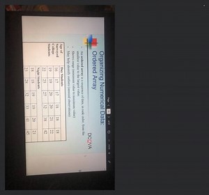 Organizing Numerical Data:Ordered ArrayAn ordered array is a ... | Filo