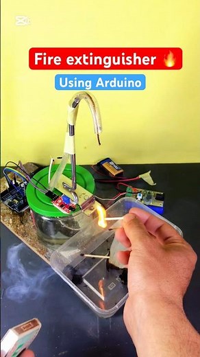 DIY Fire Extinguisher System Using Arduino | Smart Fire Safety Project 🔥🧯 #Shorts #tranding