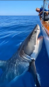 "Unbelievable! Friendly Shark Interacts with Boat Crew #SharkEncounter #OceanLife" | deep sea discoveries
