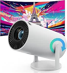 JUSTTHINK Mini Vision Beam Projector with Wifi and Bluetooth, Support 1080P Portable Projector, 40""-100"", Small, Lightweight, for bedroom, living, office, Gift Wrap Available (HY300)