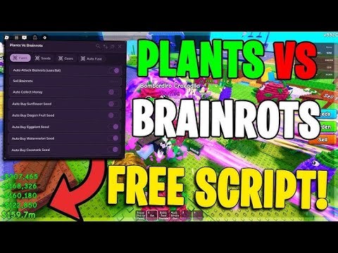 Plants vs Brainrots Roblox Script – FAST AUTO FARM + KILL AURA (NO KEY!)