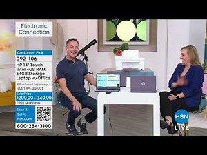 HP 14" Touchscreen 4GB RAM 64GB Storage Laptop with Desk...