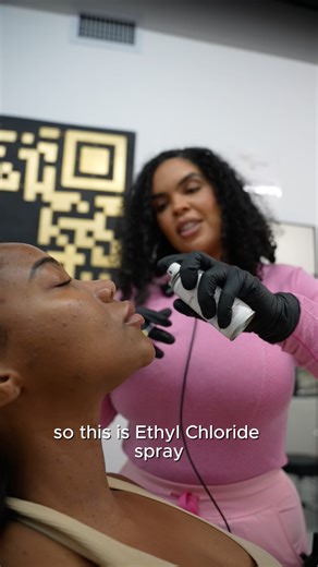 Fear of needles? Not at Get Refreshed. 💉❄️ We use Ethyl Chloride spray to ‘distract’ your nerves. By hitting the area with a cold sensation first, your brain focuses on the temperature instead of the pinch. No pain, all gain! ✨ Ready for your refresh? Comment 'COOL' below and we’ll send you our current specials! 👇" | Get Refreshed