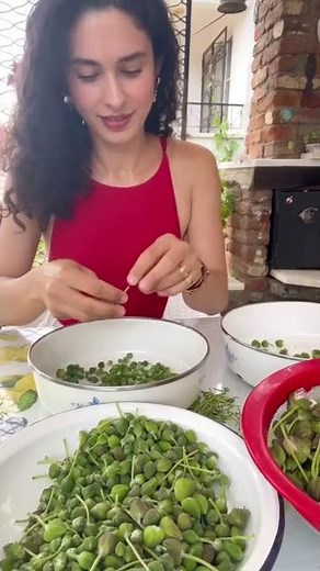 Pickled capers in salt